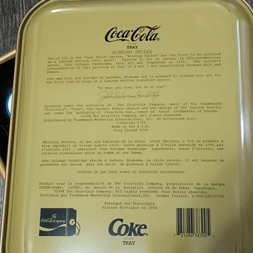 Vintage Coca-Cola Serving Tray titled 